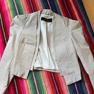 Zara crop stripped blazer